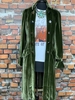 Olive Green Long Sleeve Shirt Collar Coat