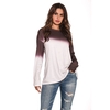 Ombre/tie-Dye Casual Long Sleeve Color-Block Causal Tops - Noracora