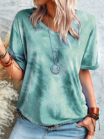 Ombre/tie-Dye Short Sleeve T-Shirts - Noracora