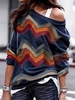 One Shoulder Long Sleeve Blouse & Shirts