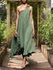 One Shoulder Solid Vintage Maxi