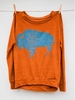 Orange Casual Animal Crew Neck Cotton-Blend T-Shirts