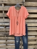 Orange Shift Casual T-Shirts - Noracora