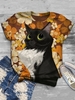Orange Short Sleeve Animal T-Shirts - Noracora