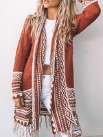 Orange Tribal Vintage Cardigans - Noracora