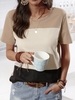 Paneled Short Sleeve T-Shirts - Noracora