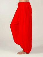 Paneled Solid Cotton Acrylic Plain Natural Pants