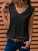 Paneled V Neck Sleeveless Tanks & Camis