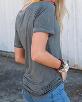 Pastoral Solid Pockets T-Shirts - Noracora