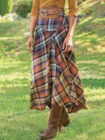 Pink Casual Checkered/plaid Skirts