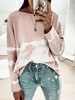 Pink Crew Neck Casual Causal Tops - Noracora