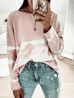 Pink Crew Neck Casual Causal Tops - Noracora