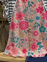 Pink Crew Neck Casual T-Shirts - Noracora