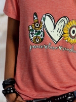 Pink Printed Simple T-Shirts - Noracora