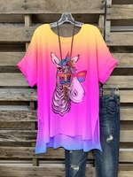 Pink Short Sleeve Cotton Crew Neck T-Shirts - Noracora