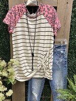 Pink Short Sleeve Cotton T-Shirts - Noracora