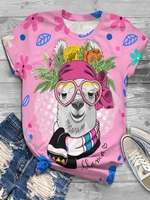 Pink Statement Floral T-Shirts - Noracora