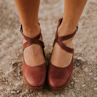 Pinkintrendy Women Closed Toe Shoes Chunky Heel Heels Ankle Strap Sandals