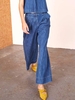 Plain All Season Urban High Waist No Elasticity Wide leg pants Denim H-Line Regular Jeans for Women