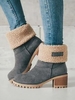 Plain Autumn West Style Polyester Vacation Snow Boots Flat Heel Rubber Slip On Western Boots for Women