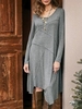 Plain Crew Neck Loose Vintage Midi