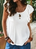 Plain Crew Neck Sleeveless Tanks & Camis - Noracora