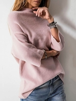 Plain Jersey Casual Sweaters
