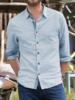 Plain Shirt Collar Men-Shirts - Noracora