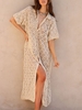 Plain Summer Vacation Lace Daily Maxi Short Sleeve H-Line No Dresses for Women