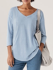 Pockets Casual Long Sleeve Tunic T-shirts