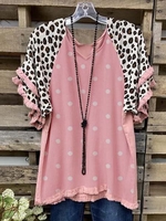 Polka Dots Loose Casual V Neck Auto-Clearance