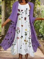 Polyester Fibre Casual Loosen Midi