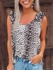 Polyester Fibre Casual Printed Loosen Tanks & Camis