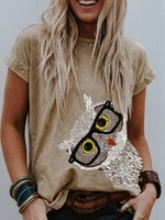Printed Animal Short Sleeve T-Shirts - Noracora