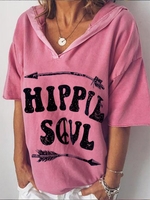 Printed Casual Cotton-Blend Causal Tops