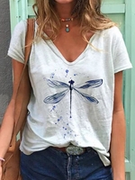 Printed Casual Cotton-Blend T-Shirts - Noracora