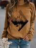Printed Casual Crew Neck Hoodies & Sweatshirts - Noracora