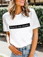 Printed Casual Knitted T-Shirts - Noracora