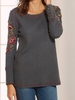 Printed Casual Round Neck Long Sleeve Tunic Blouse & Shirts