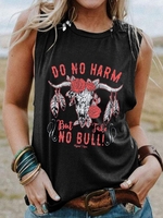 Printed Casual Sleeveless Tops