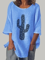 Printed Cotton 3/4 Sleeve T-Shirts