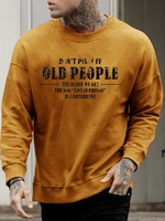 Printed Crew Neck Cotton-Blend Men-Hoodies - Noracora