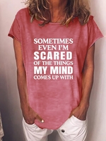 Printed Crew Neck Short Sleeve T-Shirts - Noracora