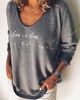 Printed Long Sleeve Casual V Neck Sweaters