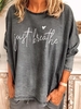 Printed Long Sleeve Crew Neck Causal Tops