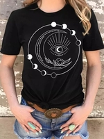 Printed Loosen Casual Round Neck T-Shirts