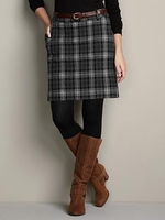 Printed Plaid Shift Skirts - Noracora