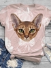 Printed Short Sleeve Animal T-Shirts - Noracora