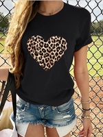 Printed Short Sleeve Casual T-Shirts - Noracora