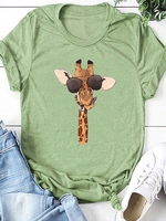 Printed Short Sleeve Cotton-Blend T-Shirts - Noracora